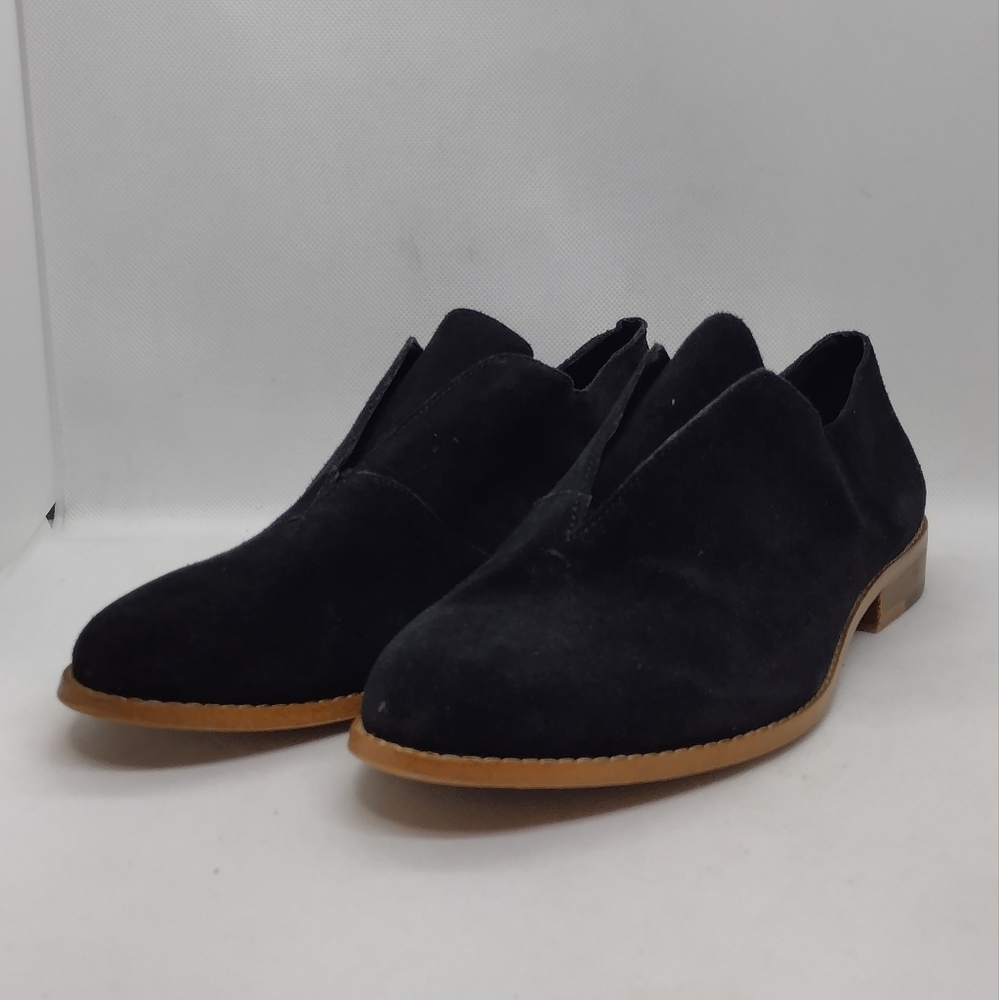 1.State Brindle Haircalf Slip On Loafer Women's 10 Black Casual Retro Minimalist